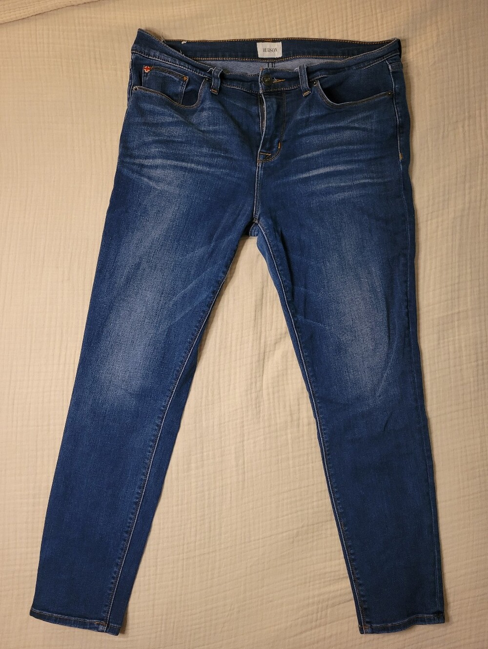Hudson Krista Super Skinny Jeans Size 32 Medium Wash Stretch Denim